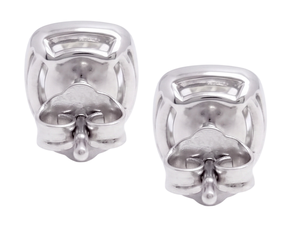Cushion Cut Lab Grown Diamonds 1.50 Carat Stud Earring 14K White Gold
