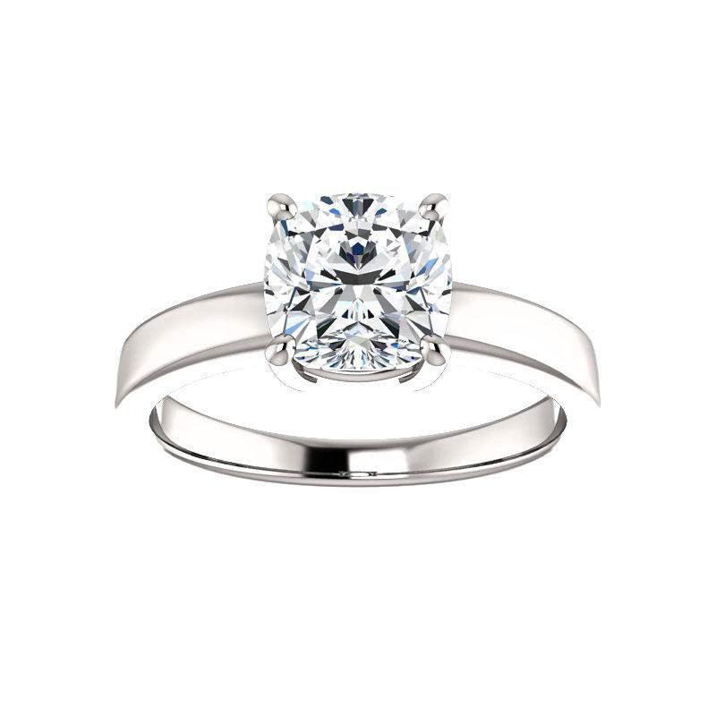 Cushion Lab Grown Big Diamond Old Mine White Gold Ring Set 7 Carats