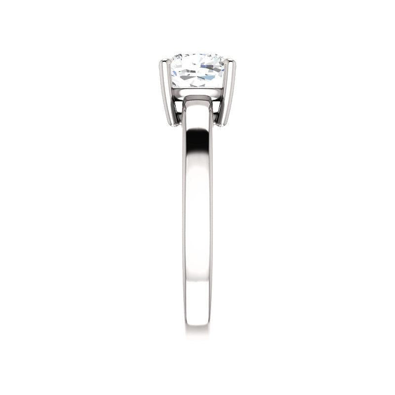 Cushion Lab Grown Big Diamond Old Mine White Gold Ring Set 7 Carats
