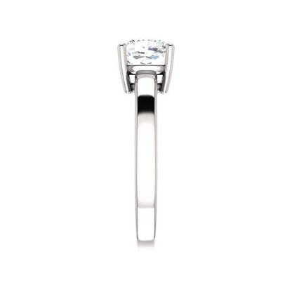 Cushion Lab Grown Big Diamond Old Mine White Gold Ring Set 7 Carats