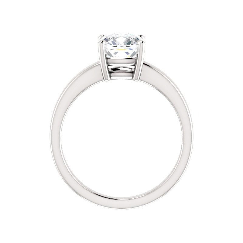 Cushion Lab Grown Big Diamond Old Mine White Gold Ring Set 7 Carats