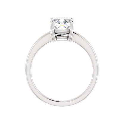 Cushion Lab Grown Big Diamond Old Mine White Gold Ring Set 7 Carats