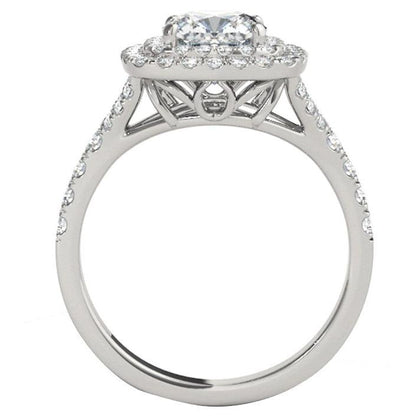 Cushion Old Miner Large Lab Grown Diamond Double Halo Ring Split Shank 10.50 Carats