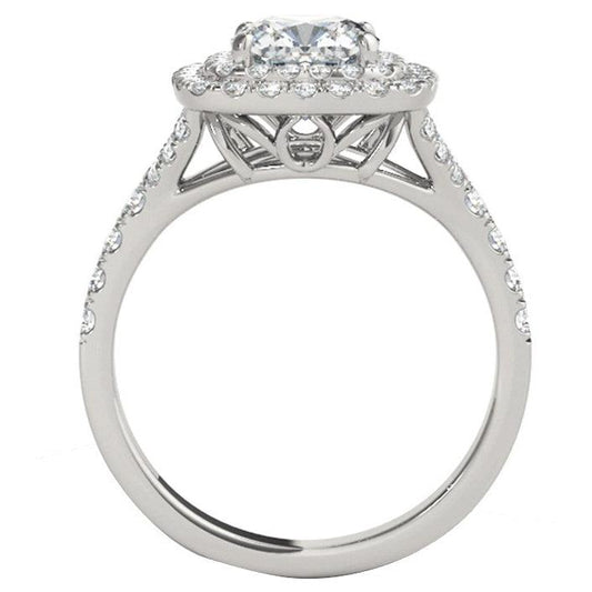 Cushion Old Miner Large Lab Grown Diamond Double Halo Ring Split Shank 10.50 Carats
