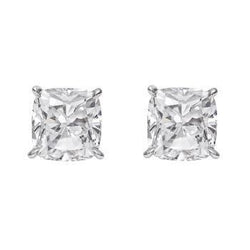 3 Carats Natural Diamond Stud Earring Cushion Cut White Gold 14K