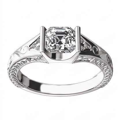 Custom Jewelry Antique Style Natural Earth Mined Diamond Anniversary Ring