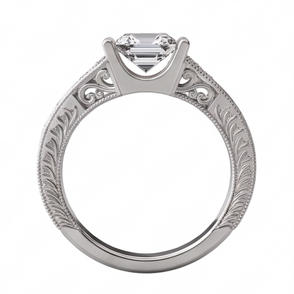 Custom Jewelry Antique Style Natural Earth Mined Diamond Anniversary Ring