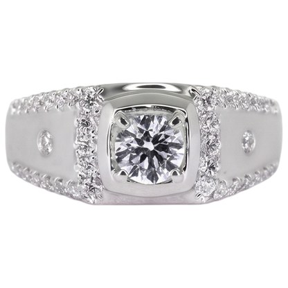 Custom Jewelry White Gold Anniversary Ring Round Lab Grown Diamond