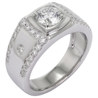Custom Jewelry White Gold Anniversary Ring Round Lab Grown Diamond