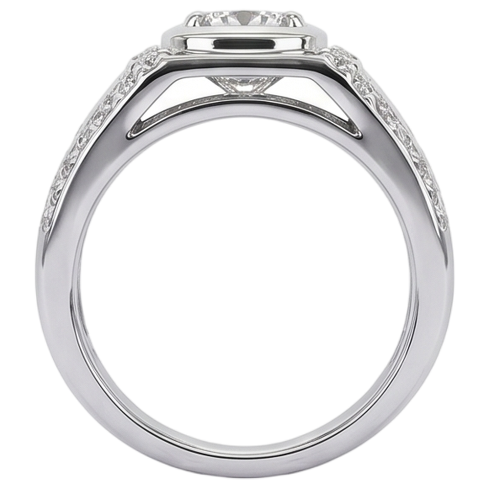 Custom Jewelry White Gold Anniversary Ring Round Lab Grown Diamond