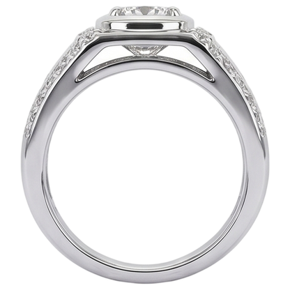 Custom Jewelry White Gold Anniversary Ring Round Lab Grown Diamond