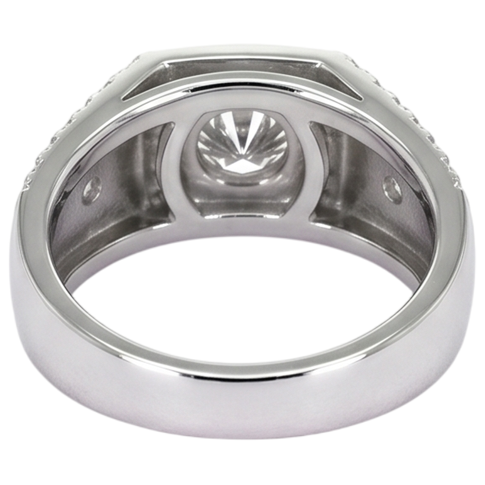 Custom Jewelry White Gold Anniversary Ring Round Lab Grown Diamond