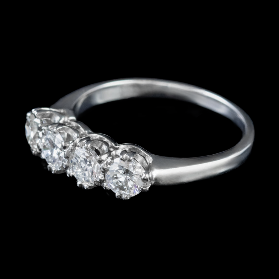 Custom Jewelry Old Miner Natural Earth Mined Diamond Anniversary Ring