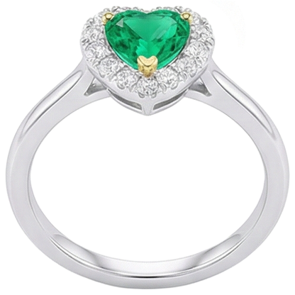 Natural Real ( Not Lab Grown )  Cute Heart Shape Halo Ring Dainty Womens Jewelry