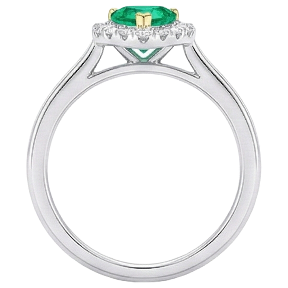 Natural Real ( Not Lab Grown )  Cute Heart Shape Halo Ring Dainty Womens Jewelry