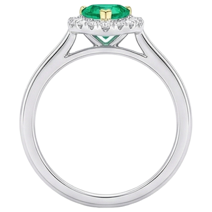 Natural Real ( Not Lab Grown )  Cute Heart Shape Halo Ring Dainty Womens Jewelry