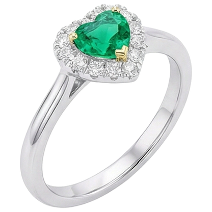 Natural Real ( Not Lab Grown )  Cute Heart Shape Halo Ring Dainty Womens Jewelry