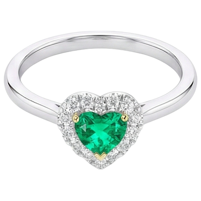 Natural Real ( Not Lab Grown )  Cute Heart Shape Halo Ring Dainty Womens Jewelry