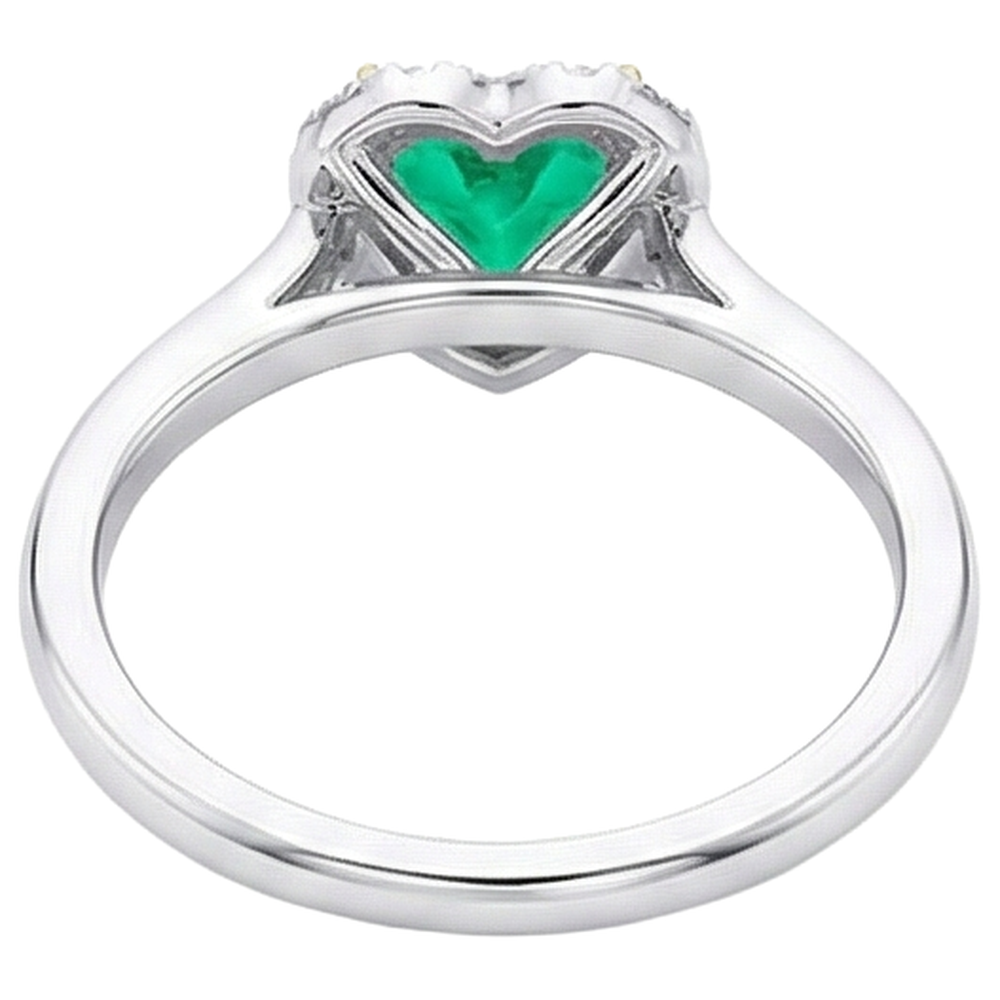 Natural Real ( Not Lab Grown )  Cute Heart Shape Halo Ring Dainty Womens Jewelry