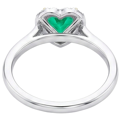 Natural Real ( Not Lab Grown )  Cute Heart Shape Halo Ring Dainty Womens Jewelry