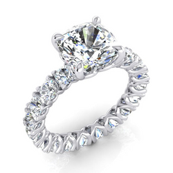 Cute Modern Engagement Ring 5 Ct Cushion Cut White Gold Natural Diamond