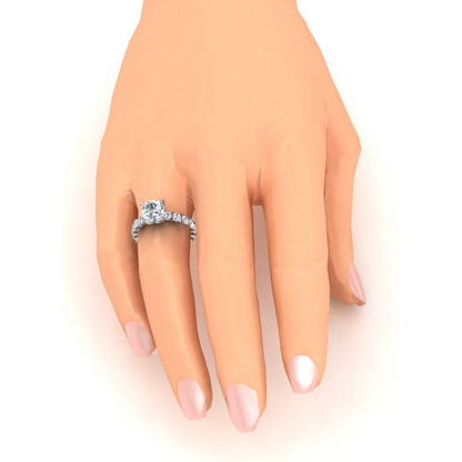 Cute Modern Engagement Ring 5 Ct Cushion Cut White Gold