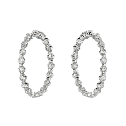 Cute 6ct Natural Earth Mined Diamond Hoop Earrings