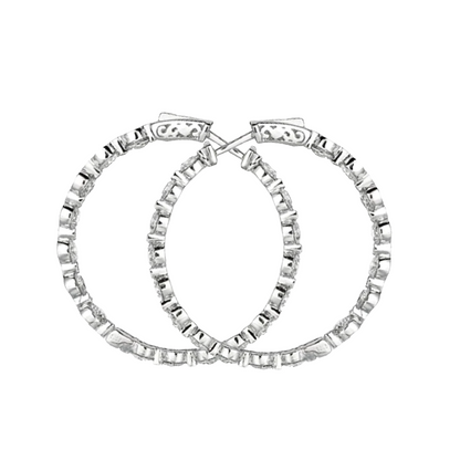 Cute 6ct Natural Earth Mined Diamond Hoop Earrings
