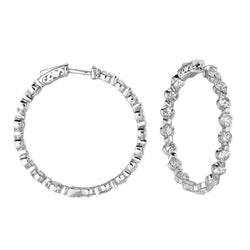 Cute 6ct Natural Earth Mined Diamond Hoop Earrings