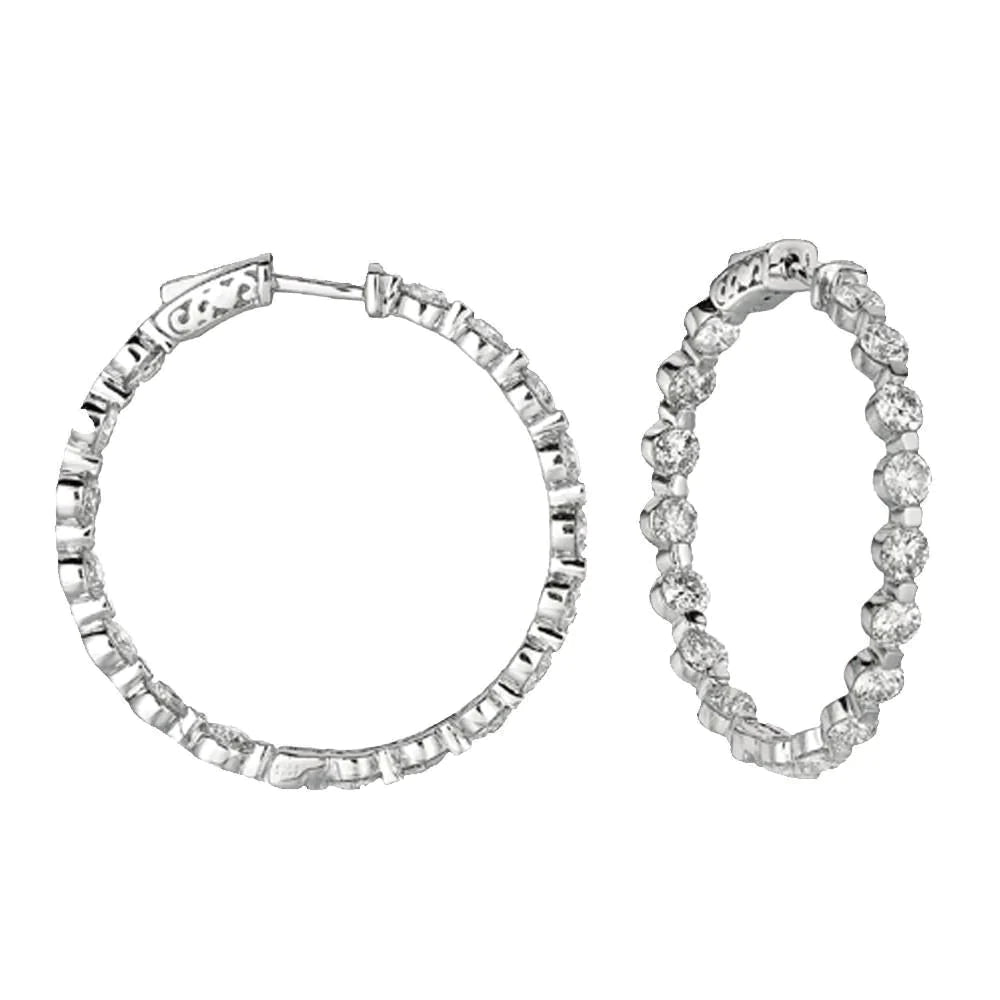 Cute 6ct Diamond Hoop Earrings