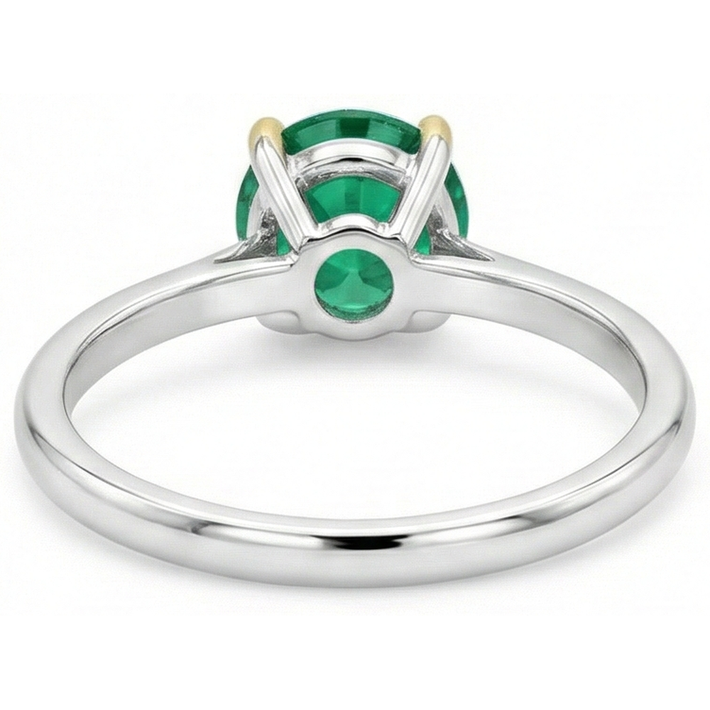 Natural Real ( Not Lab Grown ) Dainty Casual Green Emerald GIA Ring Solitaire Jewelry