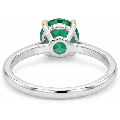 Natural Real ( Not Lab Grown ) Dainty Casual Green Emerald GIA Ring Solitaire Jewelry