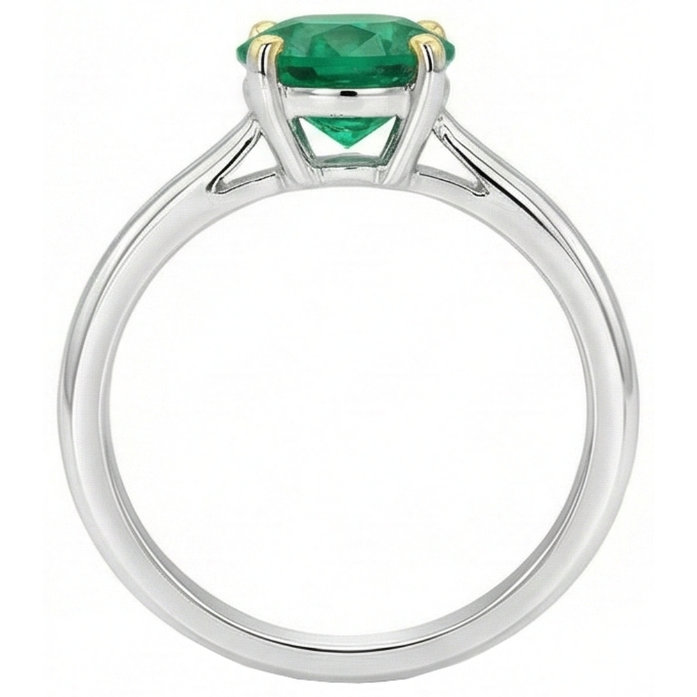 Natural Real ( Not Lab Grown ) Dainty Casual Green Emerald GIA Ring Solitaire Jewelry