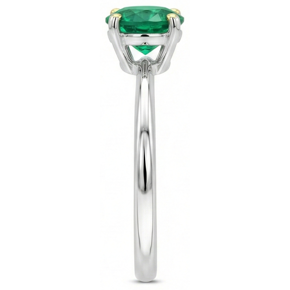 Natural Real ( Not Lab Grown ) Dainty Casual Green Emerald GIA Ring Solitaire Jewelry