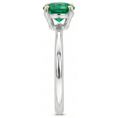 Natural Real ( Not Lab Grown ) Dainty Casual Green Emerald GIA Ring Solitaire Jewelry