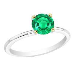 Dainty Casual Green Emerald Ring Solitaire Jewelry