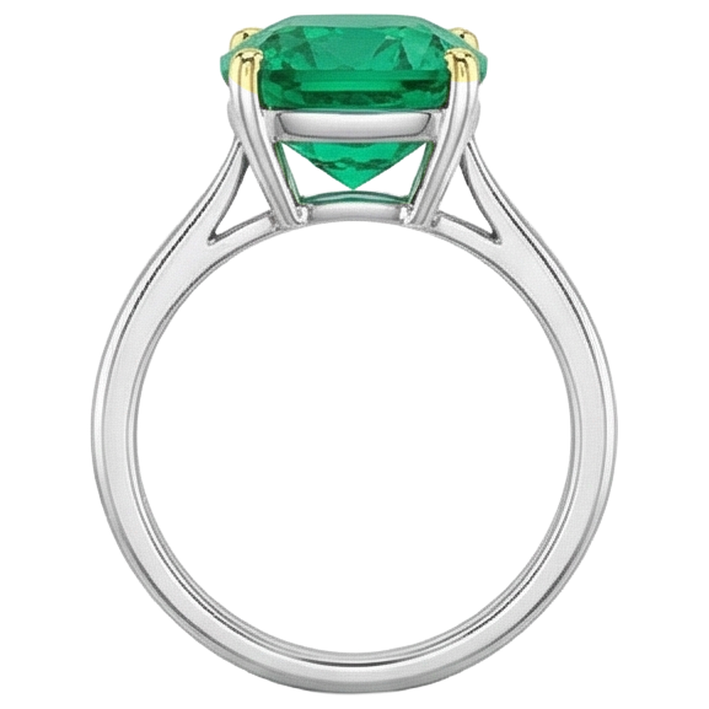 Natural Real ( Not Lab Grown ) Dainty Gemstone Jewelry Green Emerald GIA Cushion Cut
