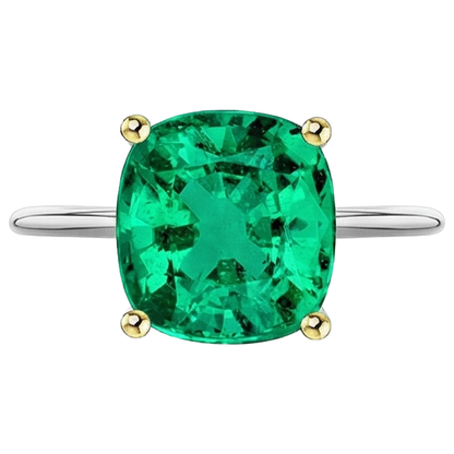 Natural Real ( Not Lab Grown ) Dainty Gemstone Jewelry Green Emerald GIA Cushion Cut