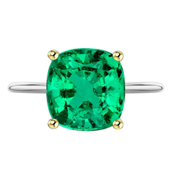 Dainty Gemstone Jewelry Green Emerald Cushion Cut