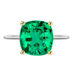 Natural Real ( Not Lab Grown ) Dainty Gemstone Jewelry Green Emerald GIA Cushion Cut