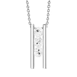 Dancing Natural Earth Mined Diamond 3 Stone Necklace