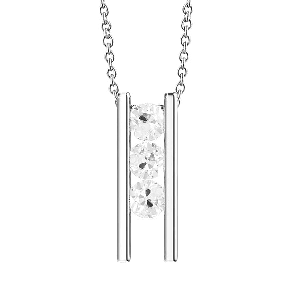 Dancing Diamond 3 Stone Necklace