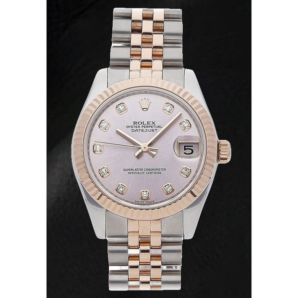 Date-just 31mm Rolex 178271 Pink Diamond Dial Two Tone Watch