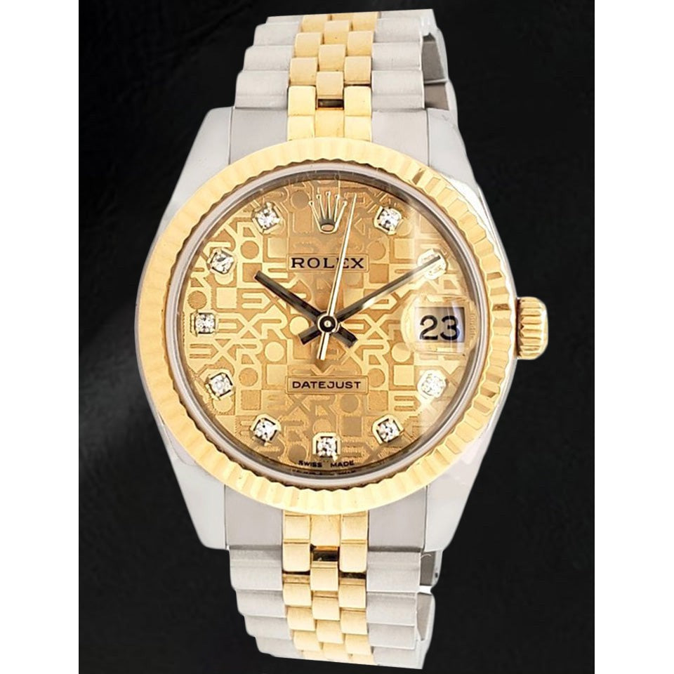 Date-just 31mm Champagne Diamond Rolex Watch