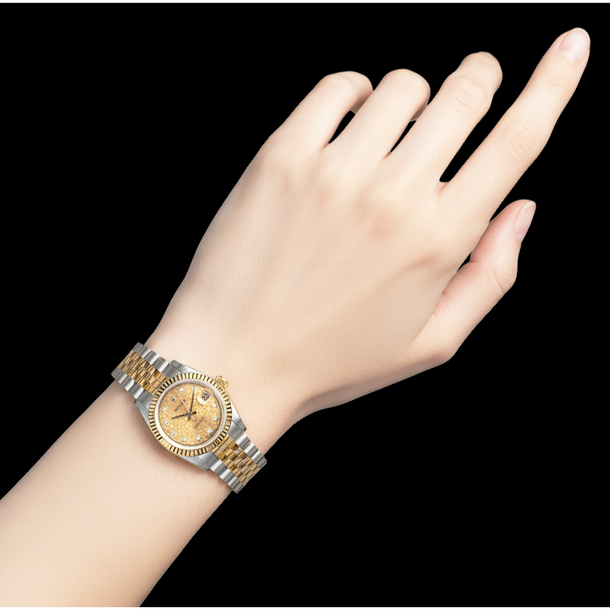 Date-just 31mm Champagne Diamond Rolex Watch