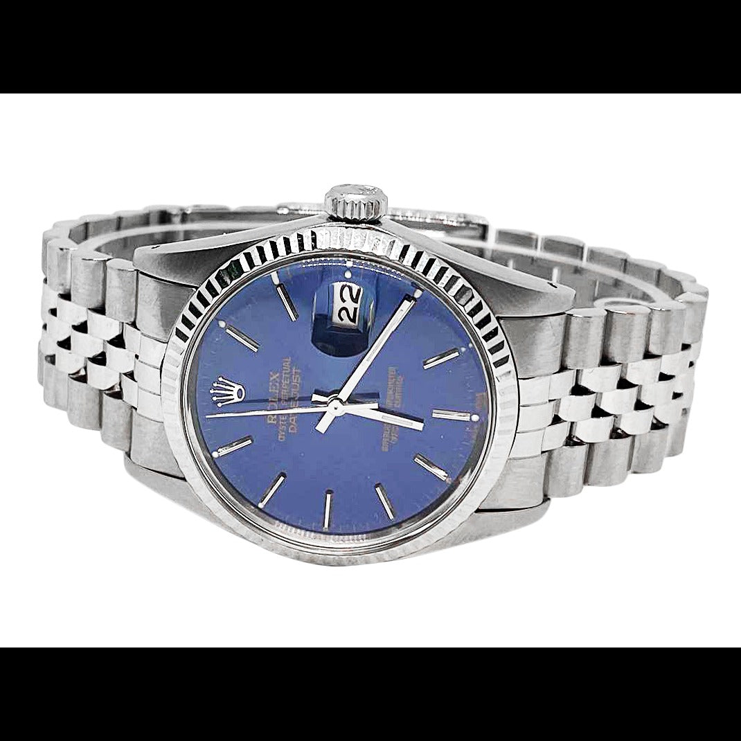 Mens Watch Blue Stick Dial