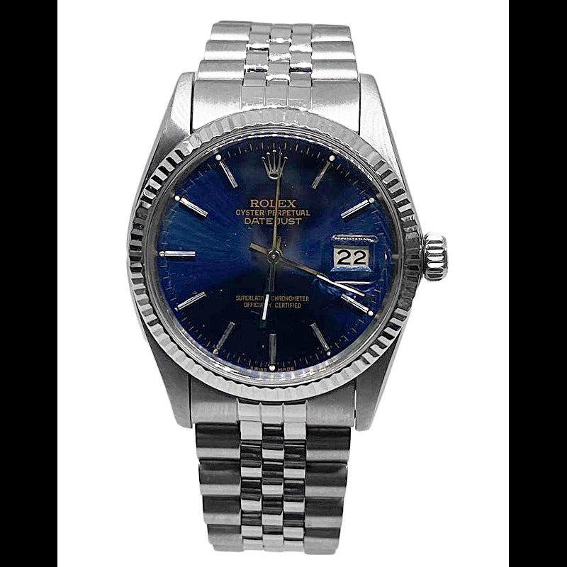 Mens Watch Blue Stick Dial Ss Datejust 