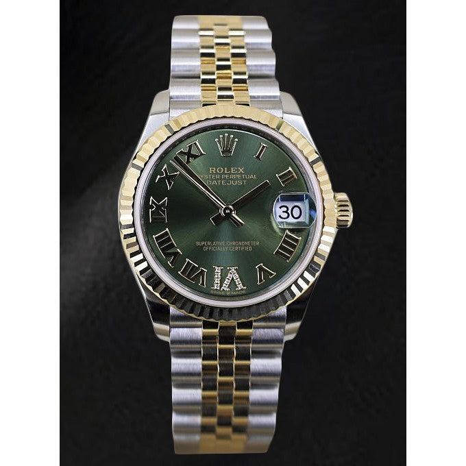 natural diamond watch front view