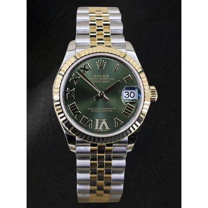 natural diamond watch front view