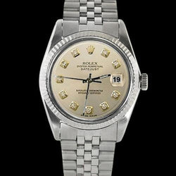 Datejust Rolex Gents Watch Silver Ss Jubilee Bracelet Fluted Bezel